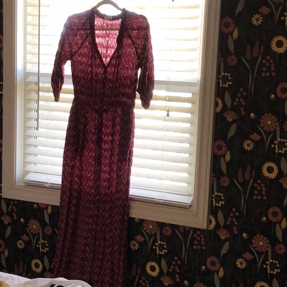 GAP Burgundy Long Sleeve Dress